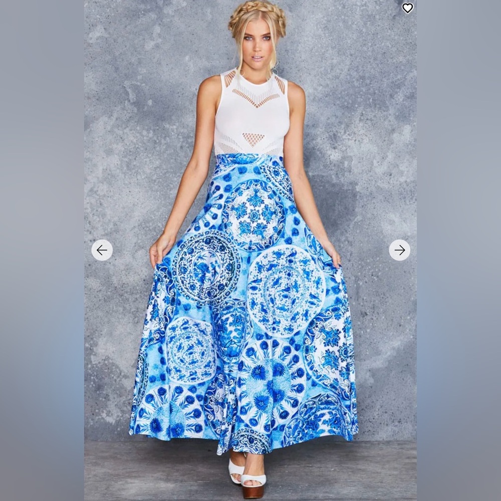 Blackmilk Blue China Maxi Dress